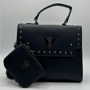 Black Studded Handbag Set